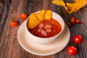 Mexican soup in decor