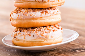 Sweet donuts with sprinkles.