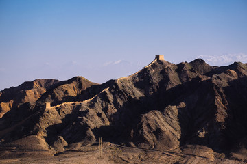 The last point of Great Wall in the west side of China.