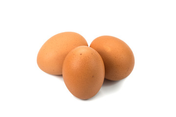 Three chicken eggs