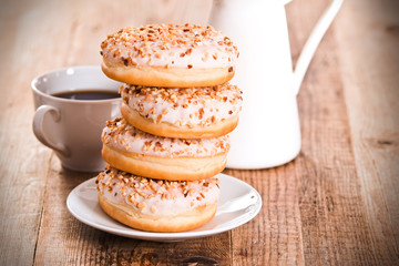 Sweet donuts with sprinkles.