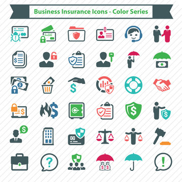 Business Insurance Icons - Color Series