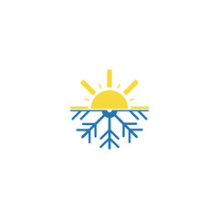 snowflake with sun logo