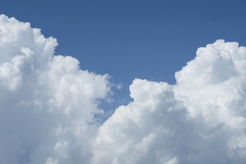 Blue sky and white cloud. Sunny day.Cloudscape.close up the cloud