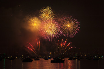 Europa, Deutschland, Baden-W&uuml;rttemberg, Konstanz Feuerwerk beim