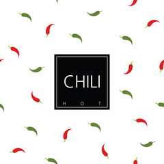 Chili package design element. Seamless pattern - swatch included