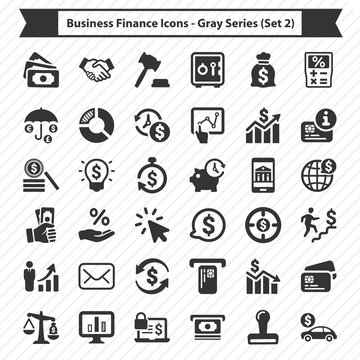 Business Finance Icons - Gray Series (Set 2)