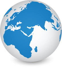 World Map and Globe Detail, Vector Illustration EPS 10.