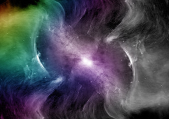 Stars, dust and gas nebula in a far galaxy