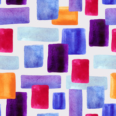 Fototapeta premium Watercolor rectangles with paper texture bacground.