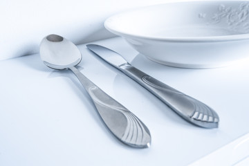 Cutlery with plate