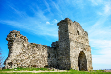 Fototapeta na wymiar Ancient castle ruins (Ukraine, built in 12th century)