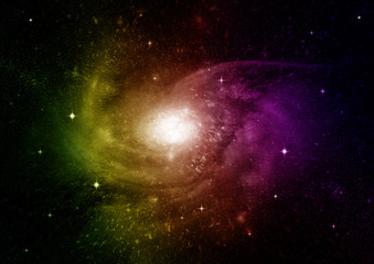 Plakat Stars, dust and gas nebula in a far galaxy