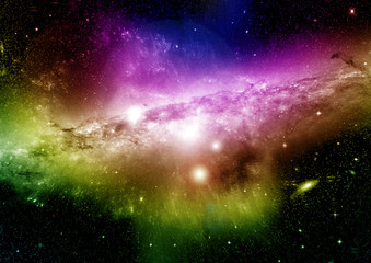 Stars, dust and gas nebula in a far galaxy