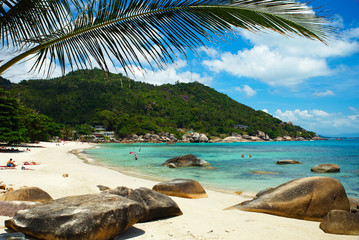 Fototapeta na wymiar Landscape photo of tranquil Samui island beach resort