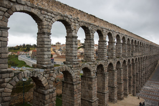 Ancient aqueduct. Segovia, Spain