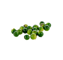 Bunches of fresh green pepper isolated on white background