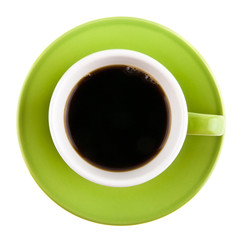 green cup with coffee