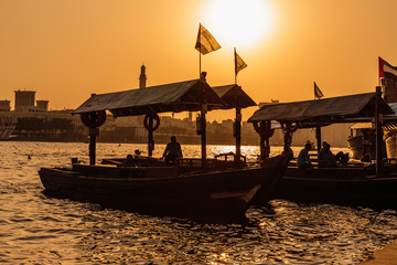 Traditional Abra ferries in Dubai