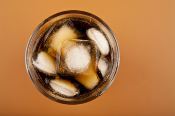 glass of cold drink with ice