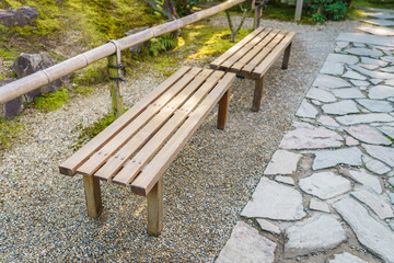 Wooden bench in the park