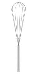 metallic whisk isolated on white background
