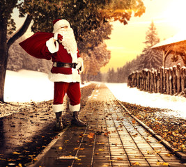 santa claus on street 