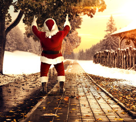 santa claus on street 