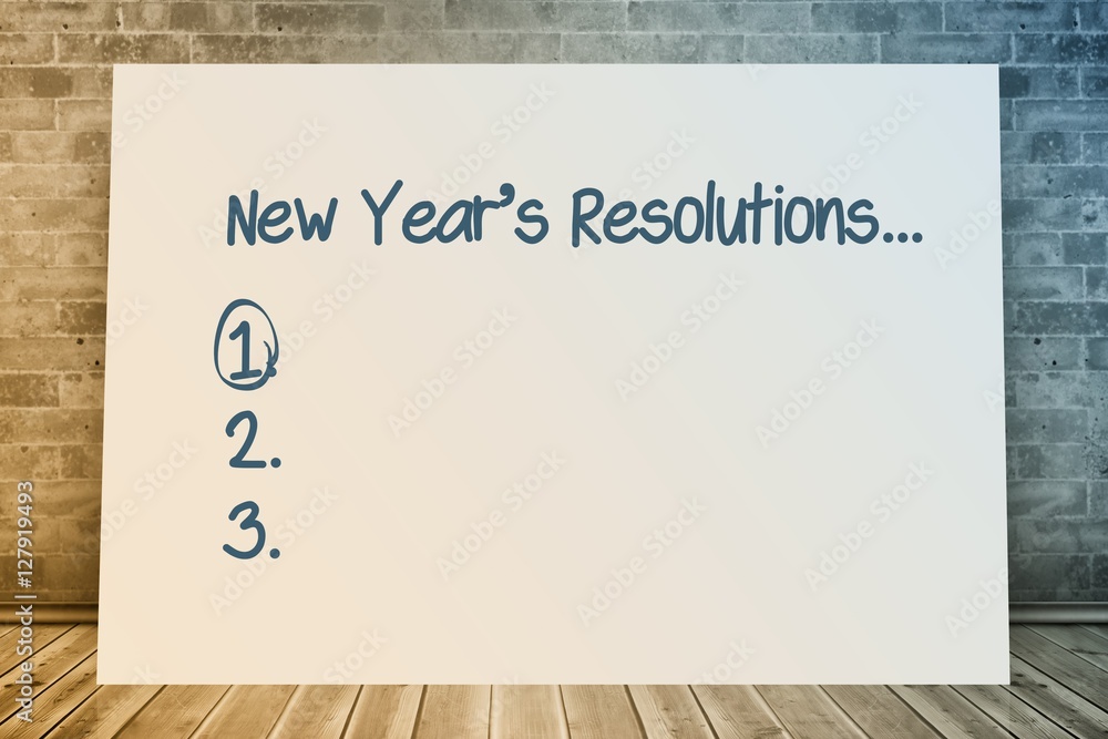 Poster composite image of new years resolution list