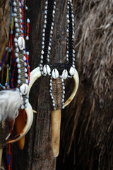 Fototapeta Traditional national suvenirs of Dany trible, Wamena,Papua New G obraz