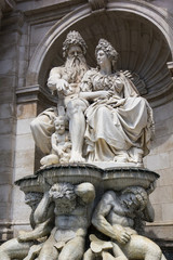 Fototapeta na wymiar Statue of Neptune. Albertina, Vienna, Austria