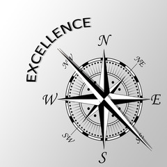 Illustration of Excellence written aside compass