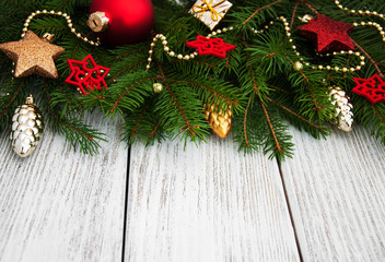 christmas fir tree with decoration