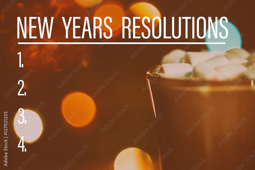 Poster Composite image of new years resolution list