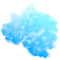 Fototapeta premium Abstract blue watercolor on white background.This is watercolor splash.It is drawn by hand.