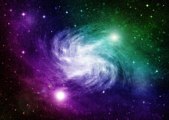 Stars, dust and gas nebula in a far galaxy