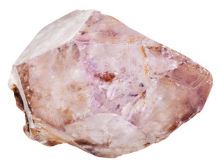 quartz rock with amethyst crystals isolated