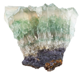 green fluorite rock isolated on white