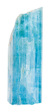 raw Aquamarine (blue beryl) crystal isolated