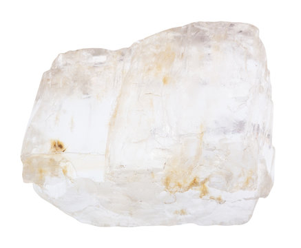 Petalite (castorite) gemstone isolated on white