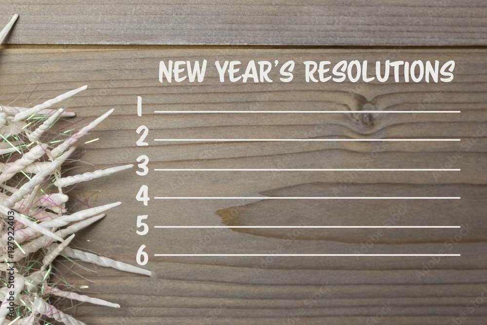 Poster composite image of new years resolution list
