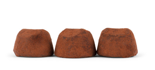 chocolate truffle isolated on white background