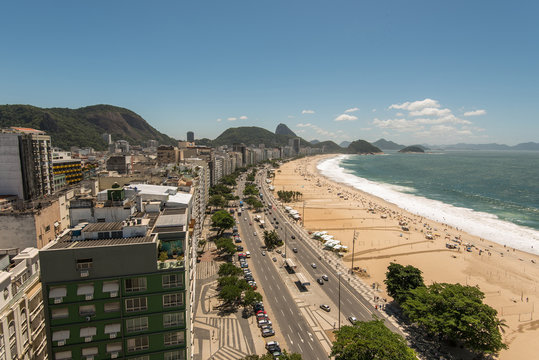 Copacabana Beach View From High Angle, Rio de Janeiro, Brazil