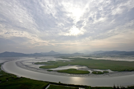 Suncheonman bay located in Suncheon city, Korea South.