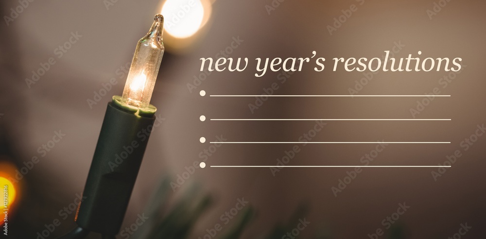 Poster composite image of new years resolution list
