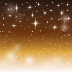 Gold vector background with snowflakes