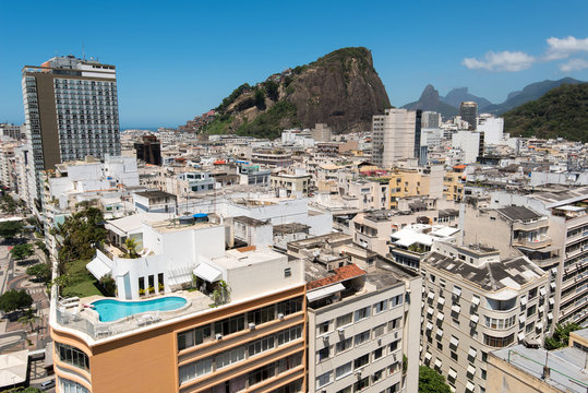 High Angle View of Copacabana District in Rio de Janeiro