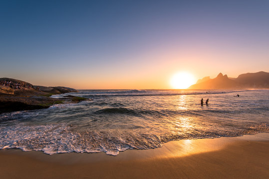 Beautiful Sunset in Ipanema Beach, Rio de Janeiro