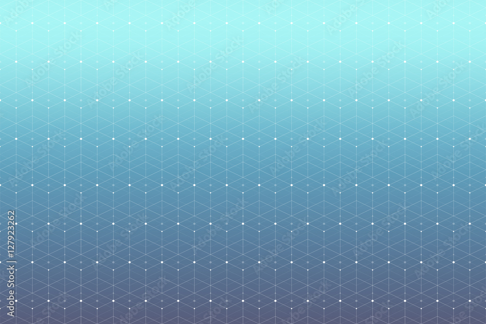 Aufkleber Geometric pattern with connected line and dots. Graphic background connectivity. Modern stylish polygonal backdrop for your design. Vector illustration.