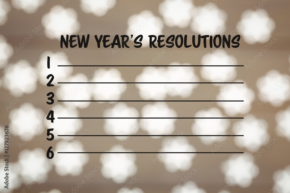 Poster composite image of new years resolution list